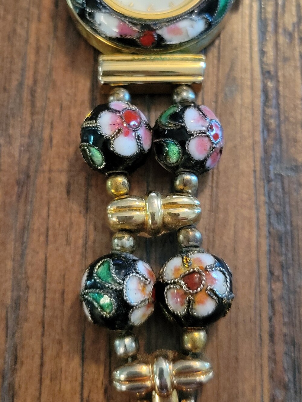 Vintage Vanity Fair Cloisonne Beaded Watch - Picture 4 of 9